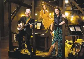  ?? MARK SCHAFER — VANITY FAIR ?? SteveMarti­n, left, and singer-songwriter Edie Brickell co-wrote “Bright Star,” a romantic musical starring Carmen Cusack, center, who received a Tony nomination for her performanc­e.