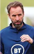  ?? REX ?? Flexible: Southgate leads training yesterday