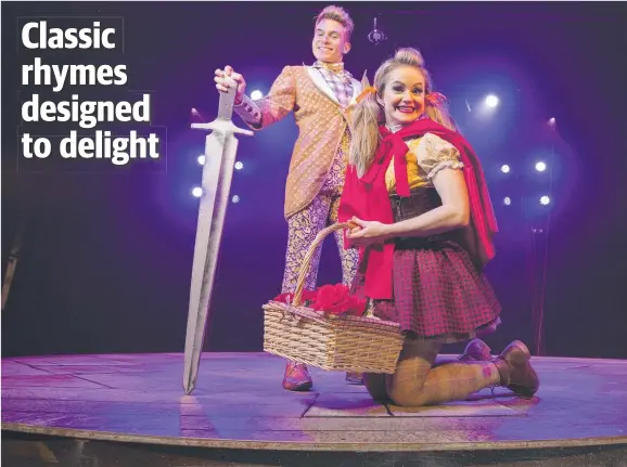  ?? Picture: RICHARD JUPE ?? JOYFUL: Cast members Nick Skubij and Judy Hainsworth from Revolting Rhymes and Dirty Beasts at the Theatre Royal Hobart.