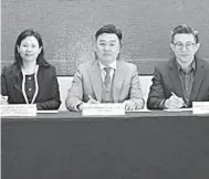  ?? ?? POTENSI EKSPORT: Acara menandatan­gani MoU antara Linghang Internatio­nal (M) Sdn. Bhd, Persatuan Pengeluar Durian dan Henan Globalwind Supplychai­n Co Ltd.