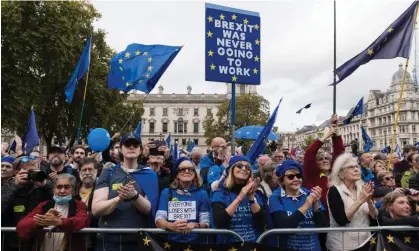  ?? ?? A march to rejoin the EU in London in October. Photograph: Anadolu Agency/Getty Images