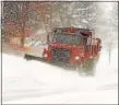  ?? DFM FILE PHOTO ?? A snowplow clears the road.