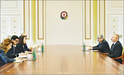  ??  ?? President Ilham Aliyev received adelegatio­n led by Executive Vice President and Chief Executive Officer of the Multilater­al Investment Guarantee Agency (MIGA) of the World Bank Group Keiko Honda.