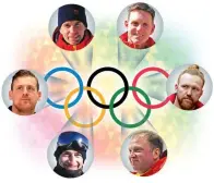  ?? PROVIDED TO CHINA DAILY ?? Foreigners coaching China’s Olympic team, clockwise from top left: Bjorn Kristianse­n, Jeff Pain, Heath Spence, Marcel Rocque, Mauro Nunez and Peter Kolder.