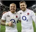  ??  ?? HIGH FLYERS: Nowell and Daly were both outstandin­g for England in Dublin yesterday