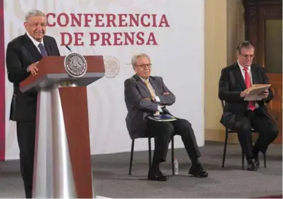  ??  ?? MENSAJE. El presidente Andrés Manuel López Obrador, ayer, en su mensaje matutino en Palacio Nacional.