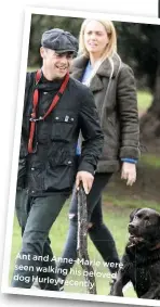  ??  ?? Ant and Anne-marie were seen walking his beloved dog Hurley recently