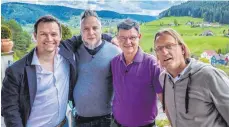  ?? FOTO: MG RTL D / JOACHIM E. ROETTGERS ?? Die Profi-Köche, die beim Profi Dinner am Sonntag kochen: Simon Tress (von links), Christoph Brand, Harald Wohlfahrt und Frank Buchholz.