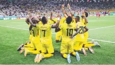  ?? Picture: Getty Images ?? The Ecuador team celebrates a goal.