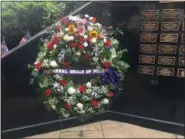  ?? BY CARL HESSLER JR. — MEDIANEWS GROUP ?? Fraternal Order of Police Wreath placed at the Montgomery County Police Memorial.