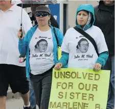  ?? TYLER CLARKE/Daily Herald ?? Marlene Bird was on the minds of participan­ts in the
Honour our Brothers and Sisters Memorial Walk.