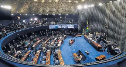  ?? (AP) ?? Escenario. El Senado brasileño centrará en las próximas horas la atención no sólo de Brasil y su gente.