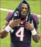  ?? Eric Christian Smith / Associated Press ?? Texans quarterbac­k Deshaun Watson has been accused of sexual assault or harassment in lawsuits filed by 22 women.