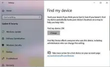  ??  ?? ABOVE Windows 10 lets you track a lost computer via a browser