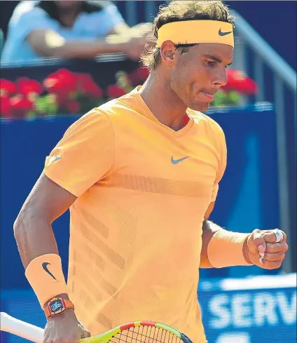  ?? FOTO: MANEL MONTILLA ?? Rafa Nadal, a cuartos. El diez veces campeón recuperó el brillo de su juego en su segundo partido, preparando la recta final
