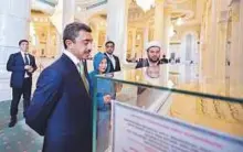  ?? WAM ?? Shaikh Abdullah during his visit to Astana. He highlighte­d the growth in tourism between Kazakhstan and UAE.