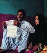  ?? BK Bangash / AP Photo ?? Ameri Kashi Kolhi, left, was told by police that her daughter Jeevti, right, supposedly signed an affidavit stating that she had married Hamid Brohi, centre, of her own free will. The paper also claims that Jeevti refused to see her mother because she...