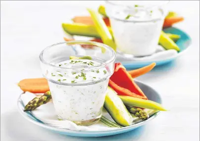  ?? SUBMITTED PHOTO ?? This Herbed Buttermilk Dip may inspire you to eat more vegetables this summer.