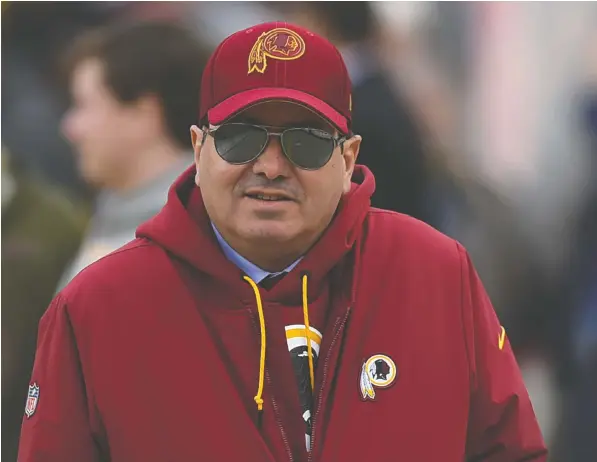  ?? GETTY IMAGES ?? Washington Redskins owner Daniel Snyder has resisted efforts to change the team’s name for years. Now is the time to change that.
