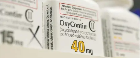  ?? GEORGE FREY/REUTERS FILES ?? The developers of OxyContin are accused of siphoning billions of dollars out of the company Purdue Pharma.