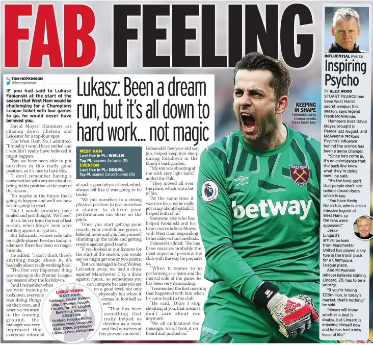  ??  ?? KEEPING IN SHAPE Fabianski says
fitness levels have been key