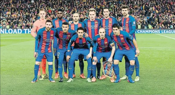  ?? LLUIS GENE / AFP ?? Once inicial del Barça la noche de la remontada europea contra el PSG