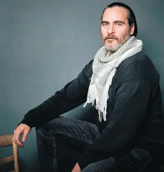  ?? TAYLOR JEWELL/THE ASSOCIATED PRESS ?? Joaquin Phoenix is flying high with the success of his latest film, You Were Never Really Here, which won several prizes at last year’s Cannes film fest and is now earning rave reviews.