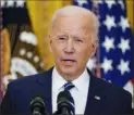  ??  ?? President Joe Biden, during a news conference Thursday at the White House, said the filibuster is being abused by the GOP.