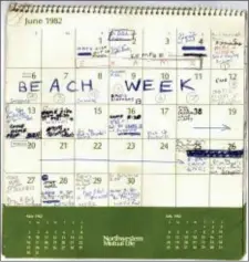  ?? SENATE JUDICIARY COMMITTEE VIA AP ?? This image released by the Senate Judiciary Committee, Wednesday in Washington, shows Supreme Court nominee Judge Brett Kavanaugh’s calendar, from the Summer of 1982.