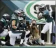  ?? MATT ROURKE — THE ASSOCIATED PRESS ?? Torrey Smith, right, and the Eagles celebrated earlier this season against the Cardinals with a mock home run in the end zone. The Birds’ celebratio­ns have only become more intricate from there.