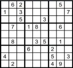  ??  ?? Fill in all the squares in the grid so that each row, column and each of the 9X9 squares contains all the digits from 1 to 9.