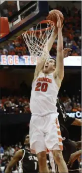  ?? AP FILE ?? Pine Plains High standout and Syracuse University graduate Tyler Lydon was drafted 24th by the Utah Jazz on Thursday night before his rights were dealt to the Denver Nuggets.