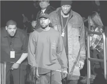  ??  ?? West and Lamar Odom arrive at Kanye West’s Yeezy Season 3 presentati­on during New York Fashion Week on Feb 11, 2016. — Reuters file photo