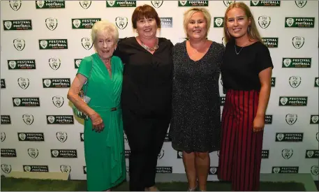  ??  ?? Clare Mooney, Yvonne McGrath and Linda and Robyn Bradshaw from Wicklow in attendance at the FAI Delegates Dinner &amp; FAI Communicat­ions Awards at the Rochestown Park Hotel in Cork.