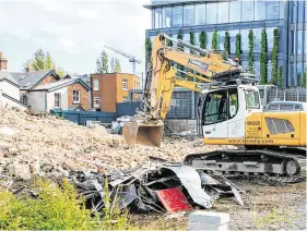  ?? PHOTO: GARETH CHANEY ?? ‘Disastrous’: The former home of 1916 leader Michael O’Rahilly in Ballsbridg­e, Dublin, was demolished last week.