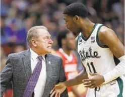  ?? GETTY ?? Tom Izzo has caused some controvers­y for his treatment of freshman Aaron Henry on Thursday.