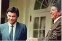  ??  ?? 1983. Felipe González junto a Ronald Reagan en su visita a EE UU