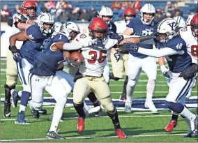  ?? AP-Arnold Gold, File ?? In this Nov. 23, 2019, file photo, Harvard’s Devin Darrington runs against Yale in New Haven, Conn. The Ivy League has canceled all fall sports because of the coronaviru­s pandemic.
