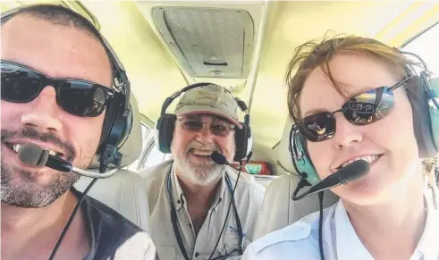  ?? Picture: SUPPLIED ?? RECOGNITIO­N: North Queensland Aero Club secretary Scott Brady, president Bill Owen and chief flying instructor Sally Scott are celebratin­g the club’s 2018 Aero Club of the Year award.