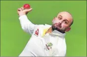  ?? AFP ?? Nathan Lyon troubled India batsmen the most in Adelaide.