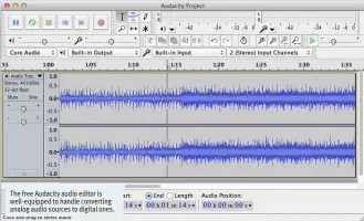  ??  ?? The free Audacity audio editor is well-equipped to handle converting analog audio sources to digital ones.