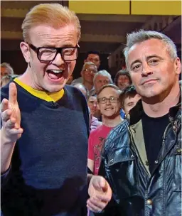  ??  ?? Flop: Evans, who left after a series, with co-host Matt LeBlanc