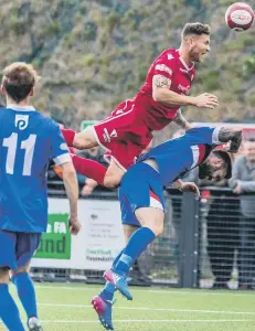  ??  ?? Boro battle with Whitby Town