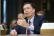  ?? CLIFF OWEN — THE ASSOCIATED PRESS FILE ?? In this file photo, then-FBI Director James Comey testifies on Capitol Hill in Washington.