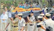  ?? PTI FILE ?? CRPF personnel carry a coffin containing the mortal remains of constable Manoranjan Lenka who was killed in an IED explosion in Sukma district of Chhattisga­rh on March 13.