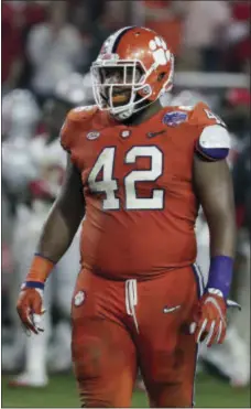  ?? THE ASSOCIATED PRESS ?? Clemson defensive lineman Christian Wilkins apologized for groping an Ohio State player’s behind during the Fiesta Bowl.