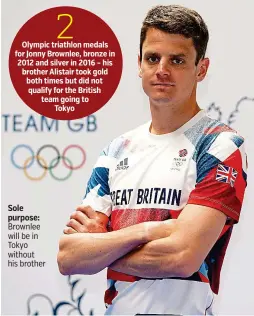  ??  ?? Sole purpose: Brownlee will be in Tokyo without his brother