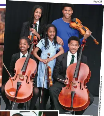  ??  ?? Musical: Sheku (seated right) with siblings (from left) Jeneba, Konya, Aminata and Braimah