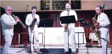  ?? CONTRIBUTE­D ?? Saxophone quartet SIGMA Project (from left): Andres Gomes, soprano saxophone; Angel Soria, alto saxophone; Alberto Chaves, tenor saxophone, and, Josexto Silguero, baritone saxophone.