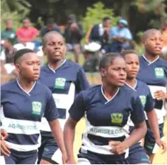  ??  ?? The Sahumani girls rugby team in action
